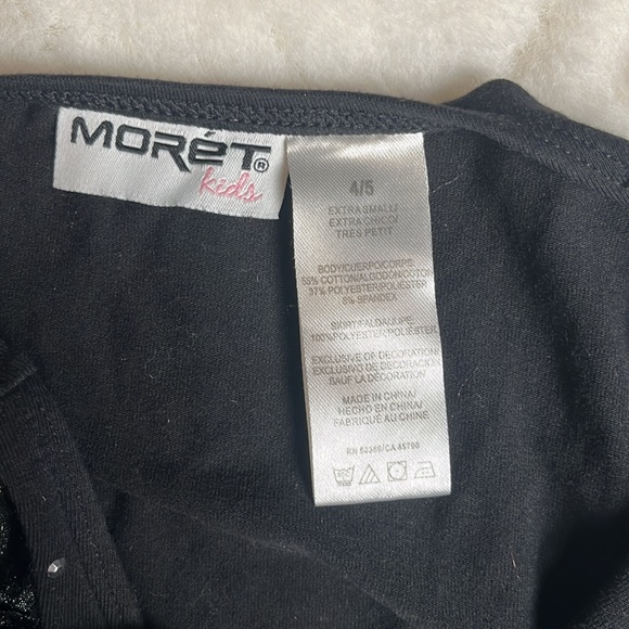 Little Girl Dance Leotard Black Soft Stretchy Size 4/5 - Picture 6 of 7